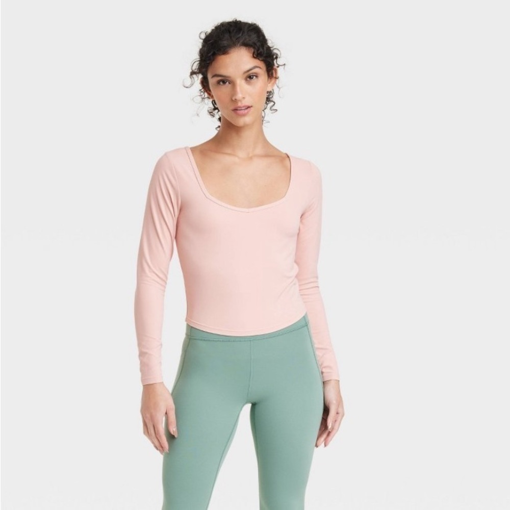 Women's Everyday Soft Long Sleeve Top - All in Motion™ Light Pink